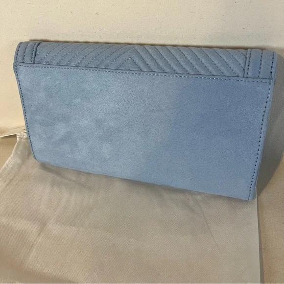 Urban‎ Expressions Blue Vegan Suede Clutch Bag or Crossbody Bag NWT Retro Bold - Picture 3 of 15